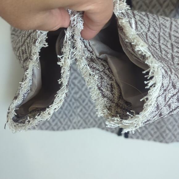 Silk Zip Front Blazer With Fringe Diamond Print Women's Size 14* - Picture 4 of 10